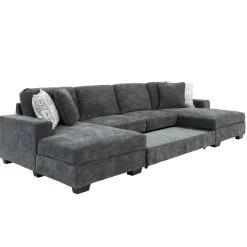 Discount Slumber 3pc Double Storage Chaise Sleeper Sectional Living Room Sets|Sectionals