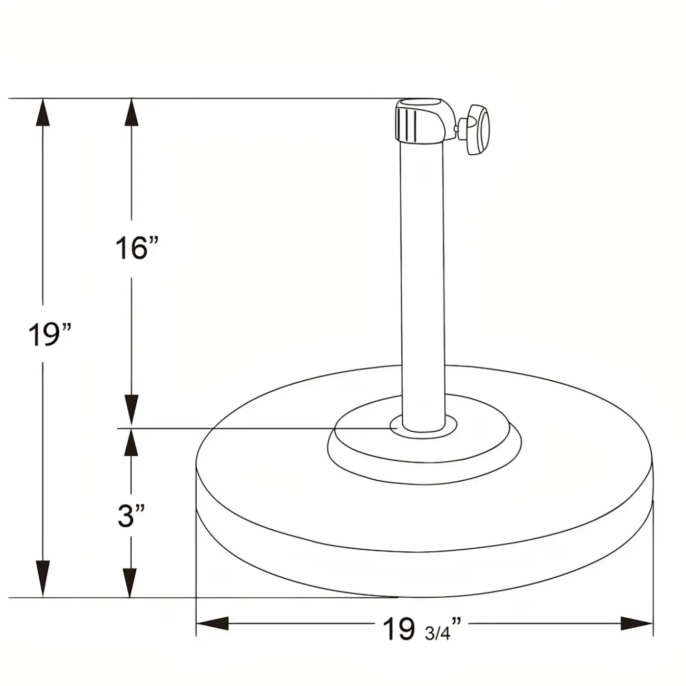 Hot St. Barts 50lb Umbrella Base Outdoor Umbrellas