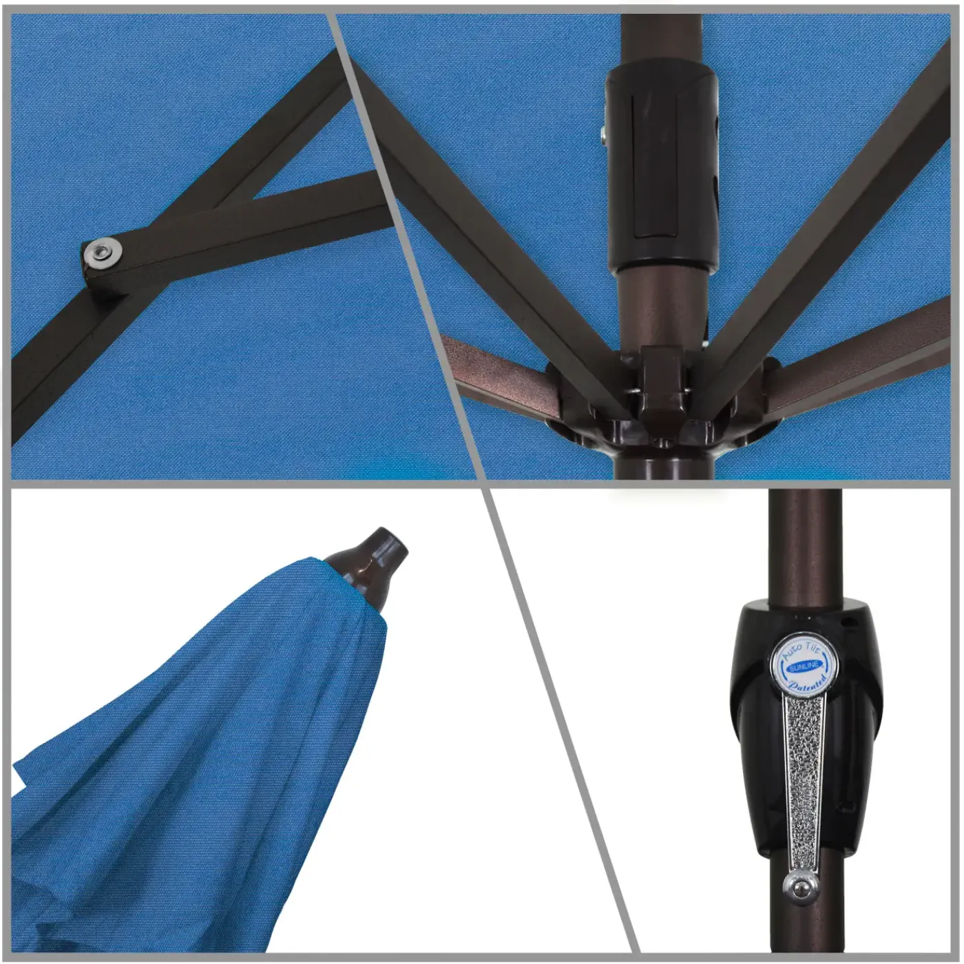 Outlet St. Lucia 9' Round Auto-Tilt Umbrella Outdoor Umbrellas