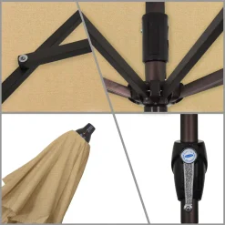 Clearance St. Lucia 9' Round Auto-Tilt Umbrella Outdoor Umbrellas