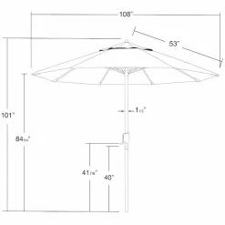 Clearance St. Lucia 9' Round Auto-Tilt Umbrella Outdoor Umbrellas