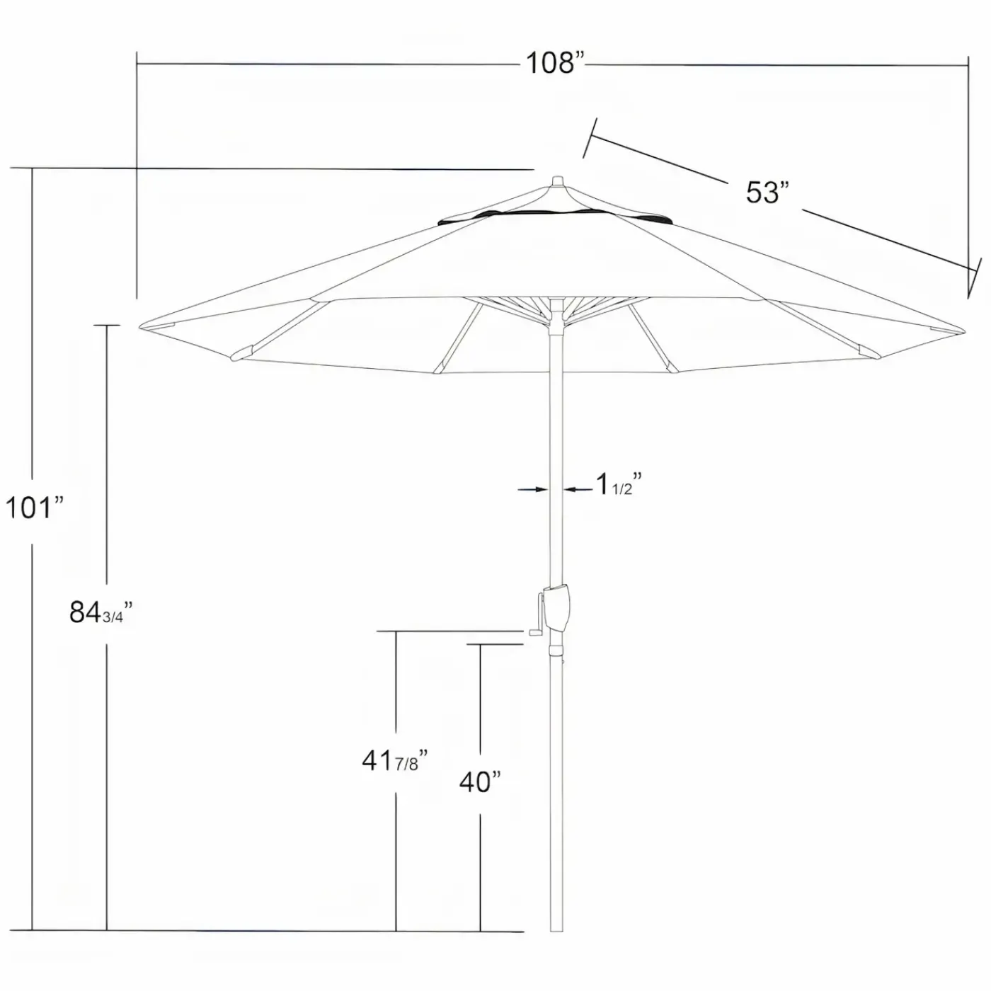 Clearance St. Lucia 9' Round Auto-Tilt Umbrella Outdoor Umbrellas
