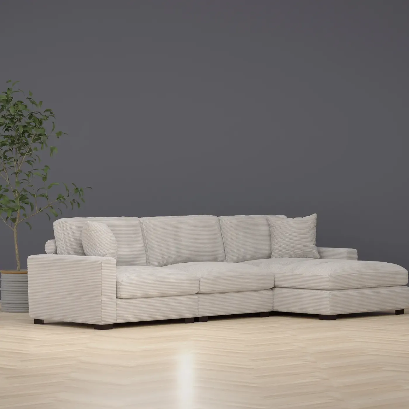 New Sydney 3pc Right Chaise Sofa Living Room Sets
