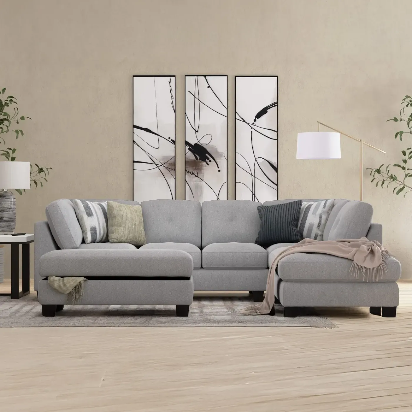 Discount Trinton 2pc Sectional with Right Chaise Living Room Sets|Sectionals