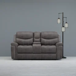 Triplex Power Reclining Console Loveseat Reclining Furniture