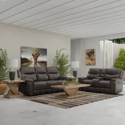 Triplex Power Reclining Living Room Set-Gray Living Room Sets