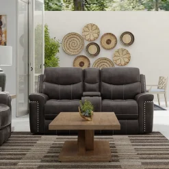 Triplex Reclining Console Loveseat Reclining Furniture