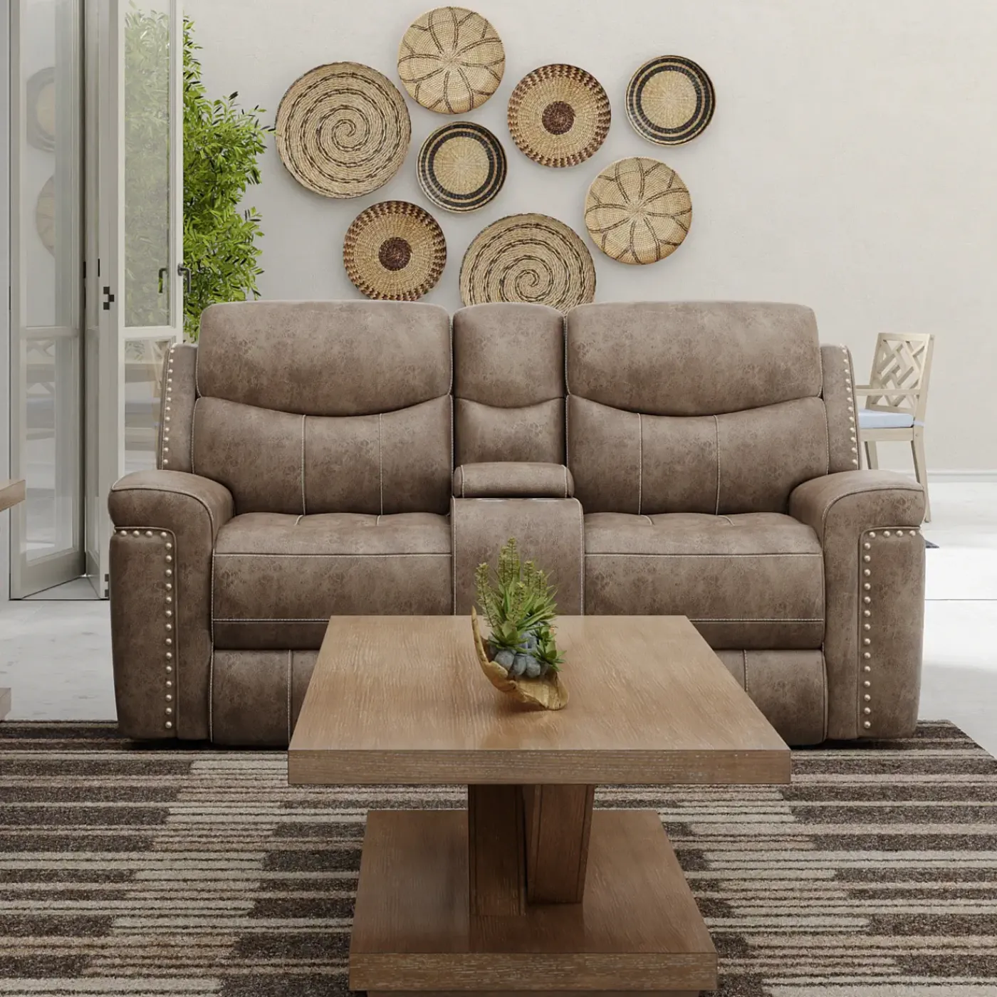 Sale Triplex Reclining Console Loveseat Reclining Furniture