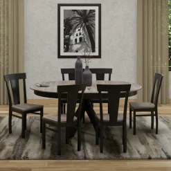 New Vibrance Extendable Round Dining Table& 6 Chairs With Custom Finish Options Dining Room Sets|All Outlet & Clearance Items