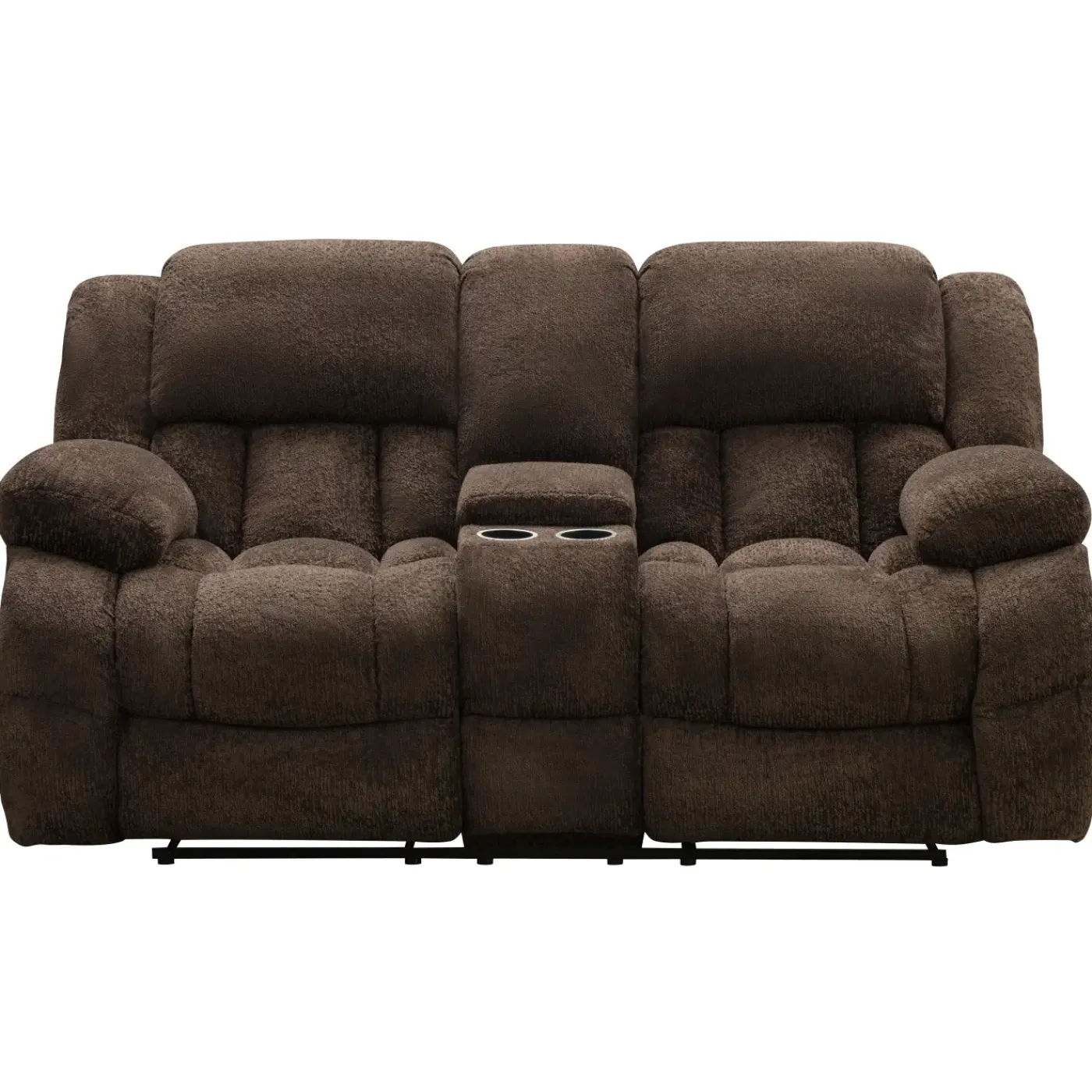 New Walker Manual Love Console Brown Loveseats|Living Room