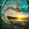 New 50" Wave Glass Wall Art Wall Art
