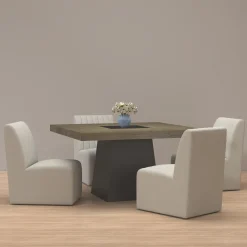 Sale Zander 5pc Dining Set: Table & 4 Upholstered Side Chairs Dining Room Sets