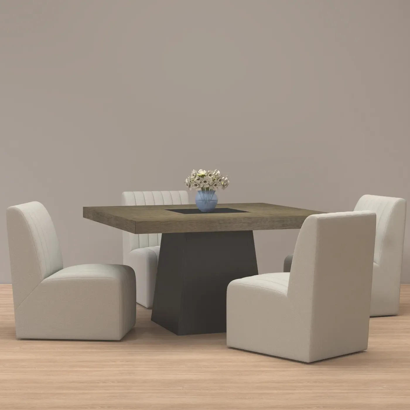 Sale Zander 5pc Dining Set: Table & 4 Upholstered Side Chairs Dining Room Sets